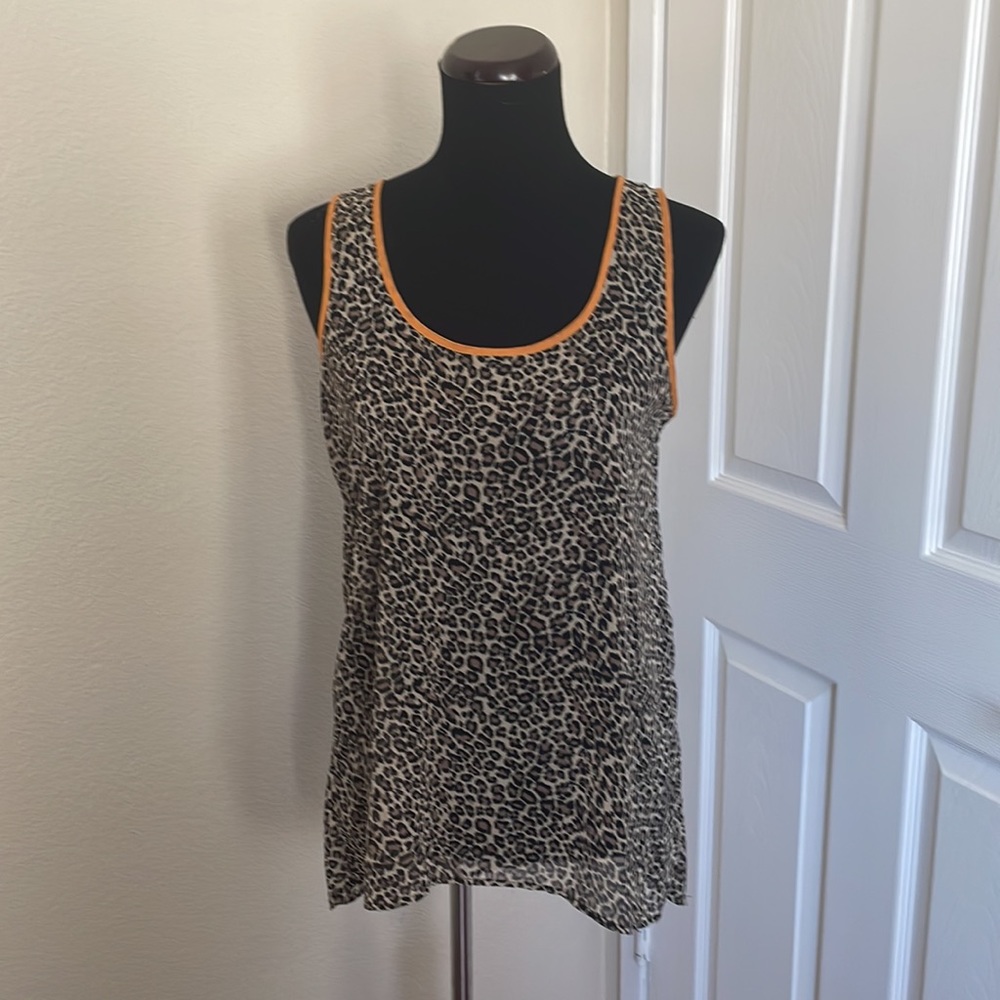 Happening in the present Animal Print sheer Top